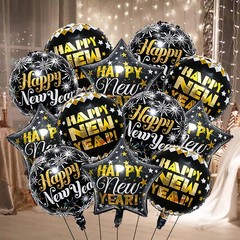 New Year Balloons Decorations-12pcs Happy New Year Balloons Star and Round Ne…