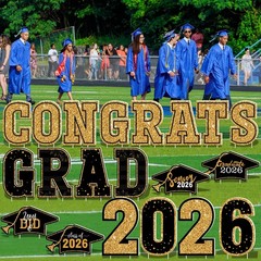 20 PCS Graduation Yard Signs – Black Gold Congrats Grad Lawn Stakes, Class of 20