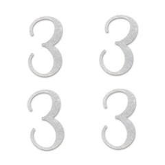 Silver Glitter 3 CutOut Number 3rd Birthday Party Anniversary Decoration