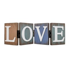 Freestanding Love Wooden Home Sign Rustic Tabletop Centerpiece for Mantel