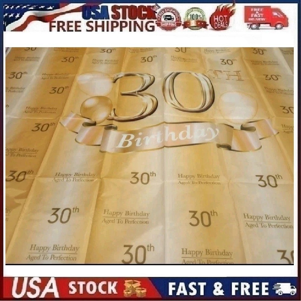 4X6ft Gold 30th Birthday Aged to Perfection Photography Backdrop