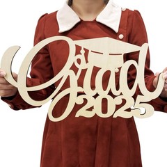 2026 Graduation Decor Wood Cutout Grad Wooden Sign Photo Booth Prop Class