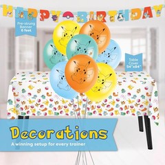 Pokemon Birthday Decorations Party Supplies for 16 – Officially Licensed Balloon