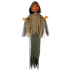 ANIMATED HANGING PUMPKIN MAN Prop Halloween Decoration 7FT Sound Terror Scary