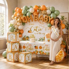 «A Little Cutie Is on the Way» Oranges Baby Shower Decorations Set NEW