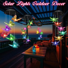 Magical Garden Wind Chimes – Solar Powered LED Hummingbirds