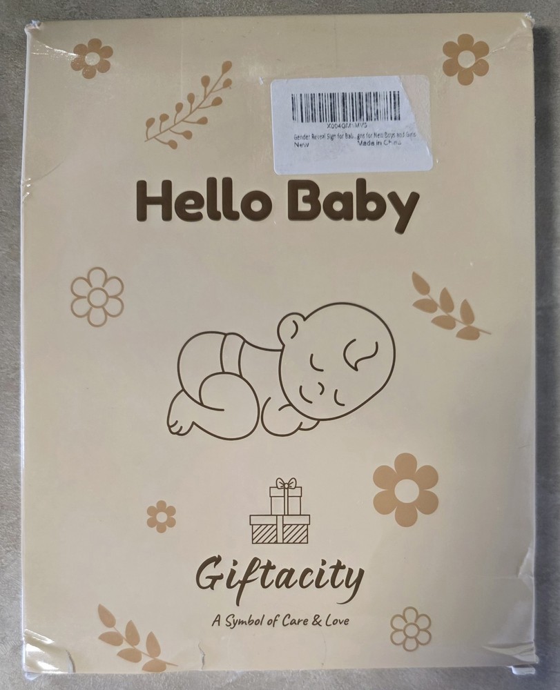 Gender Reveal Sign for Baby Birth: It’s A Boy Girl & Hello World Announcement