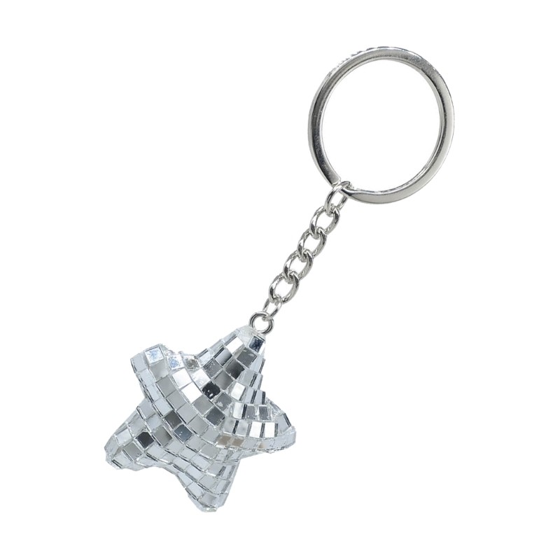 Vintage 1970s Mirror Ball Keyring Disco Party Decoration Car Mirror Ornament Gif