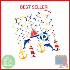 WILLBOND 20 Pieces Nautical Hanging Swirl Cruise Ship Anchor Nautical Sailor The