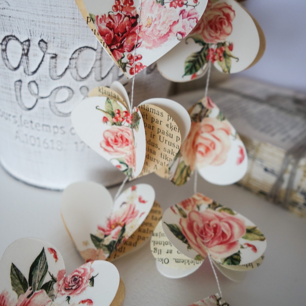 English flower garland, Pink rose garland, Flowers decorations, Rose backdrop