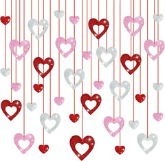 36 Pcs Valentine’S Day Decorations Glitter Heart Hanging Swirls – No DIY Red Pin