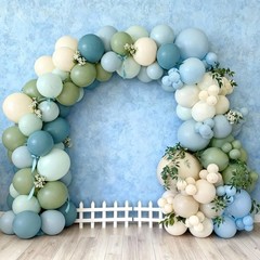 Sage Green Dusty Blue Balloons, 60Pcs 12 Inch Sage green Dusty blue Light Gre…