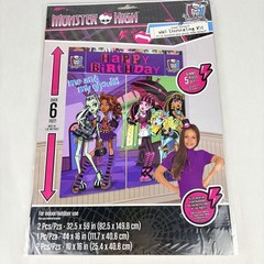 Monster High WALL BANNER 5 Piece Set 6ft DECORATING KIT Birthday Party Supplies