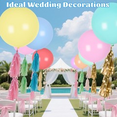 9pcs Big 36 inch Balloons Pastel Giant Balloons Extra Thick Latex Balloon Lar…