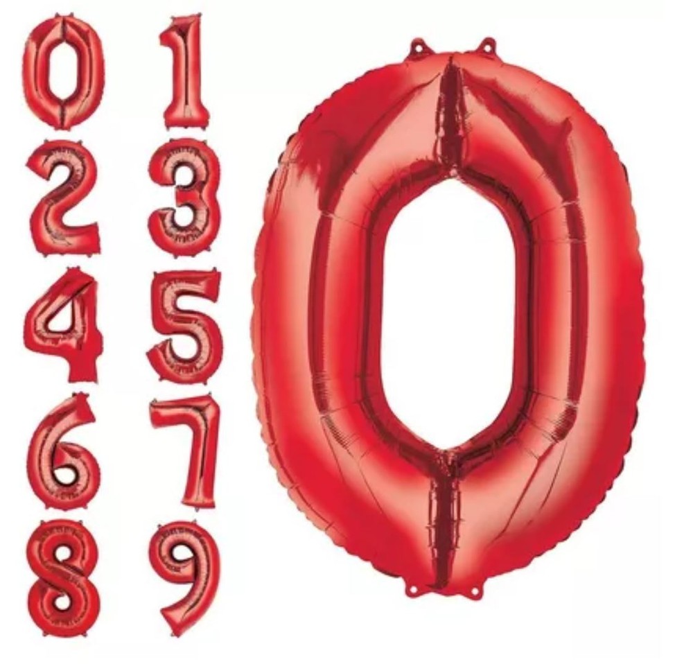 BRAVA! Letter “O” or # “0” Single PC 34” Foil Balloon – Red