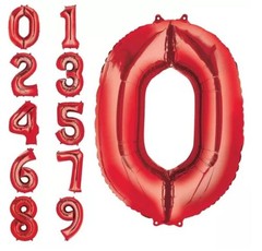BRAVA! Letter “O” or # “0” Single PC 34” Foil Balloon – Red