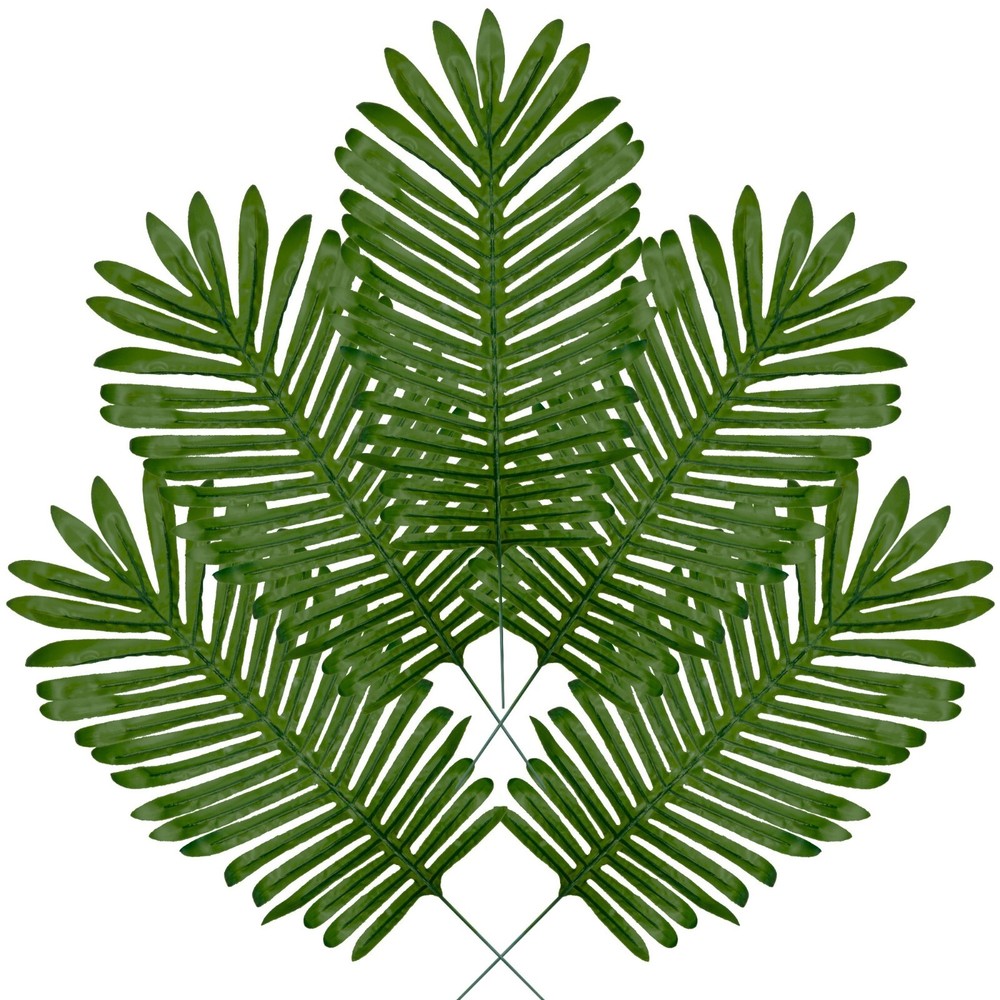 Palm Leaves Artificial Plants 23” Long Stem Tropical Hawaiian Greenery 5pcs Set