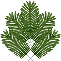 Palm Leaves Artificial Plants 23” Long Stem Tropical Hawaiian Greenery 5pcs Set