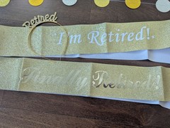 Retirement Party Decorations (Champagne, Gold & Cream)- 32 piece (preassembled)