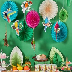 Tropical Parrot Party Decorations, Green Teal Jungle Theme Decorations for Su…