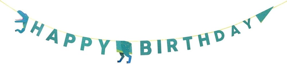 Talking Tables Party Dinosaurs Happy Birthday Garland Banner 11.5 ft