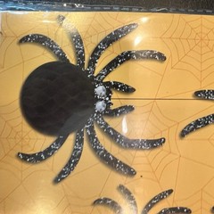 Paper Source HONEYCOMB BLACK GLITTER SPIDERS Set Of 5 halloween decor