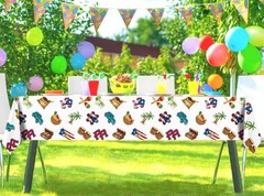 Waterproof Patriotic Puerto Rico Tablecloth Outdoor Birthday Party Decorations