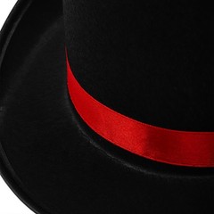 2 Pack Black Felt Top Hats, Funny Party Hat with Red Band, Tuxedo Vampire For…