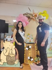131PCS Pink Baby Shower Decorations – Winnie Cutouts, Pooh Balloons, Bee Sticker