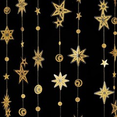 Cheerland Glitter Gold Star Garlands Star Party Decoration Celestial Streamer Sp
