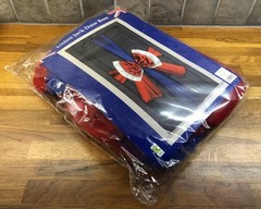 UNION JACK DOOR BOW Red White & Blue Mesh Ribbons & Organza Satin Bow BNIP £15