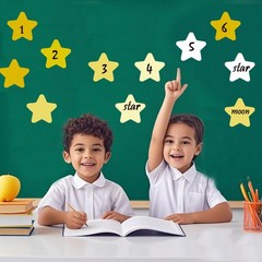 30 PCS 3.4 Inch Star Cutouts Gold Yellow Gradient DoubleSided Cardstock