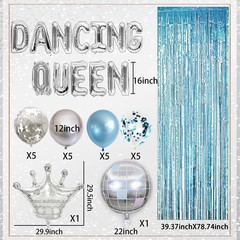 Blue Dancing Queen Birthday Decoration Mamma Mia Disco Party Decors 70s Theme