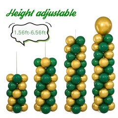 2 Sets Green Gold Balloon Column Stand Kit, 82Pcs Matte & Metallic Latex Ball…