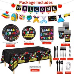 Complete 195-Piece Back to School Party Supplies Set – Stylish and Convenient