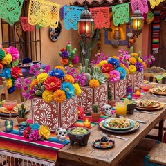 Mexican Party Centerpiece Boxes Cinco de Mayo Wedding Table Decorations 6pc