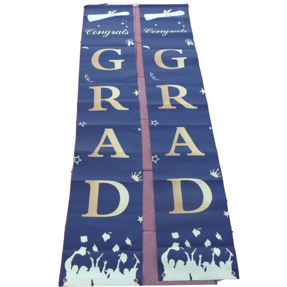 2 DAZONGE blue and yellow Graduation Party Decorations, Congrats Grad