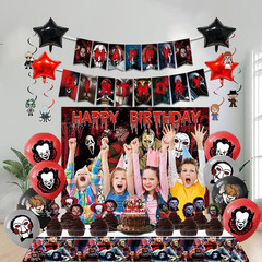 Horror Birthday Party Decorations Kit – 38 Pcs Halloween Themed Supplies with Ba