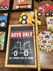 Large Bundle of Construction Theme Room Decor/Party Decorations (Framed Art, Woo