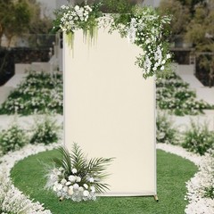 Freestanding Wedding Backdrop Stand Gold&Beige Backdrop Frame With Solid Base