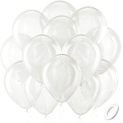 Clear Latex Balloons 100 Pack 12 Inch Round Helium for Wedding Baby Shower