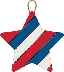 Amscan Red, Blue and White Striped Hanging Star Decor – 1 pc