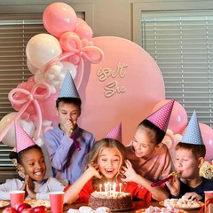 Coquette Pink Bow Balloon Arch Kit – 114pc Pastel Light Bow & White Balloon G…