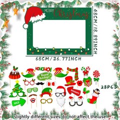 29 PCS Christmas Photo Booth Selfie Prop Ugly Sweater Holiday Party Supply
