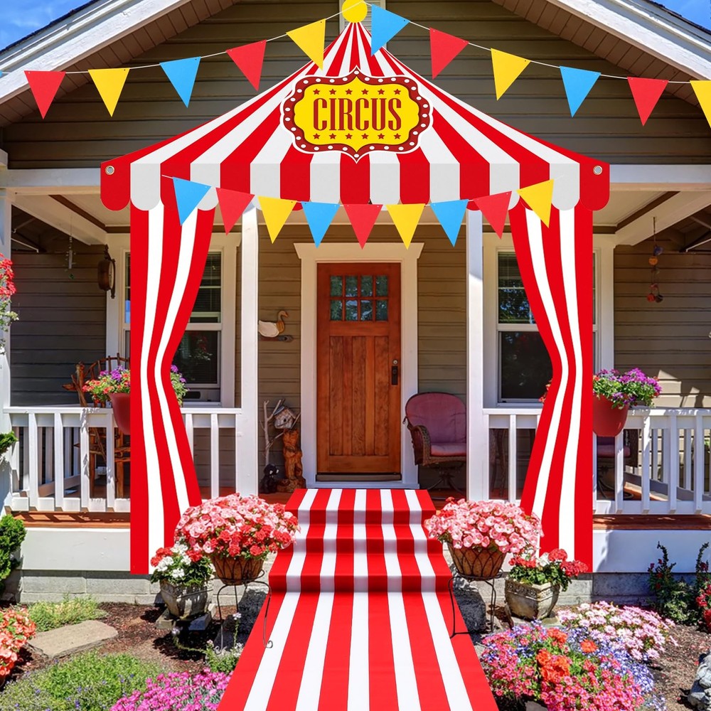 Fanfanwin 5 Pcs Carnival Entryway Party Decorations Set Circus Tent