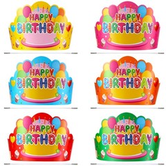 36 Pcs Happy Birthday Crowns Paper Hats for Kids School Classroom Celebration