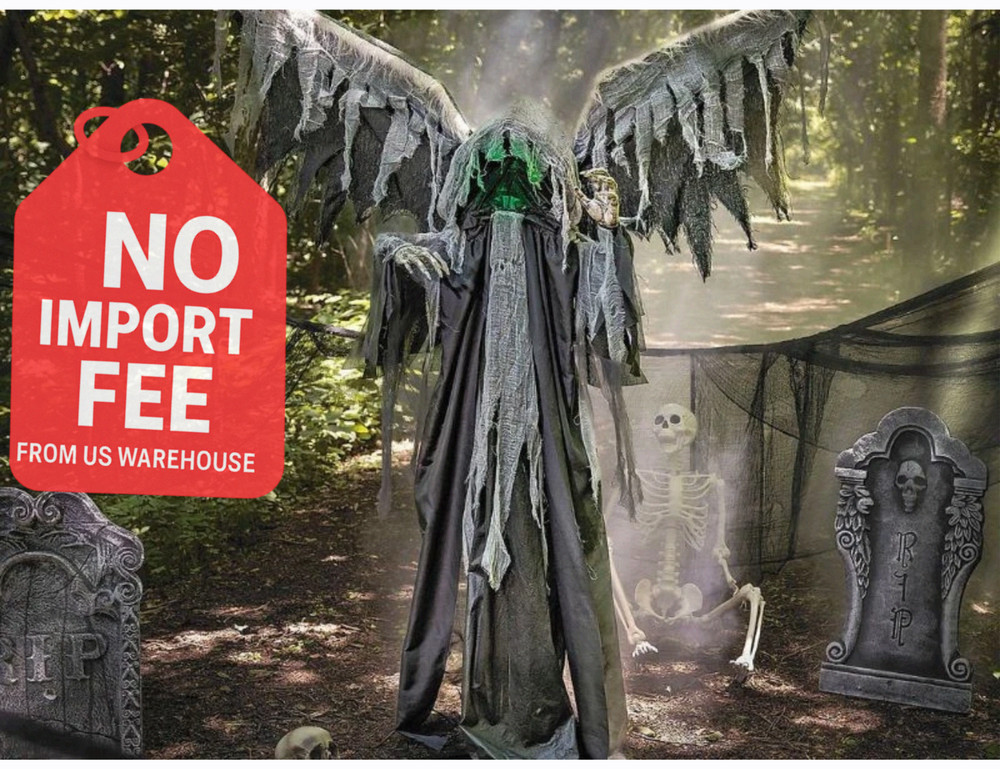 5 Ft. 8″ Reaper with Animated Wings Halloween Decoration – ATC