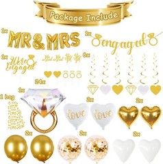 Engagement Party Decorations Sparkly Gold Engagement Decorations, Engaged Banner