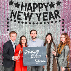 Katchon, Glitter Happy New Year Banner – 10 Feet No DIY | 2 Strings | New Years