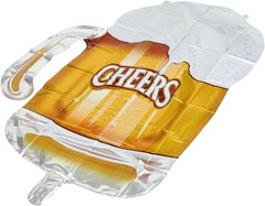 Beer Mug Cheers Foil Balloons,Valentine Wedding Birthday Party Decorations,2Pcs